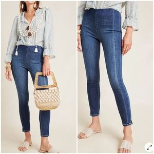 High rise denim leggings